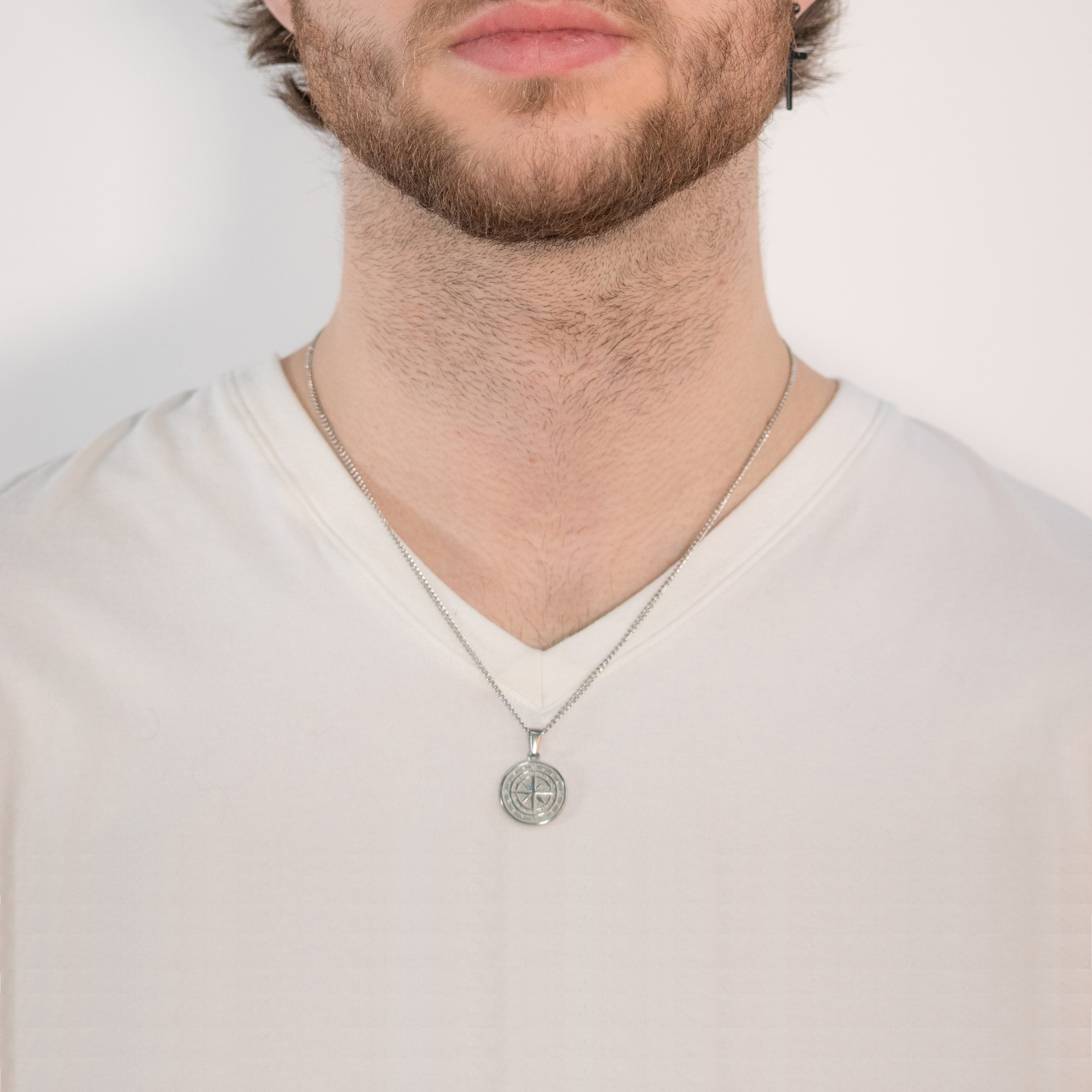 Silver Compass Pendant