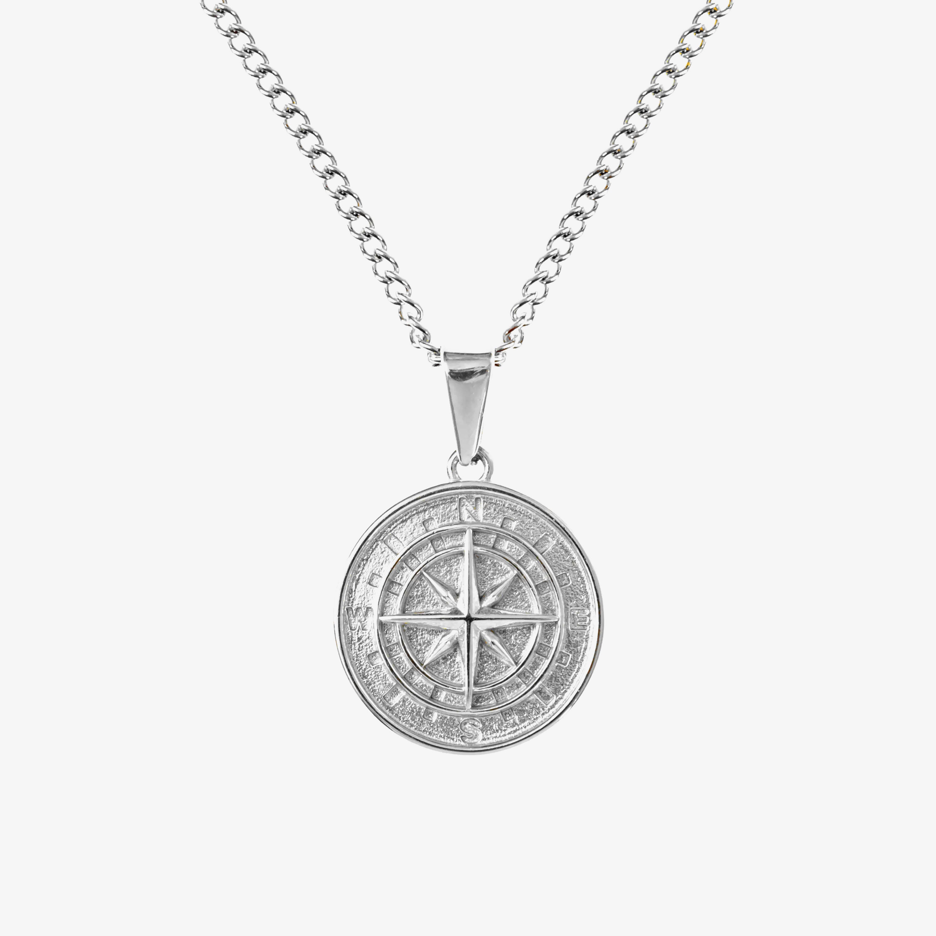 Silver Compass Pendant