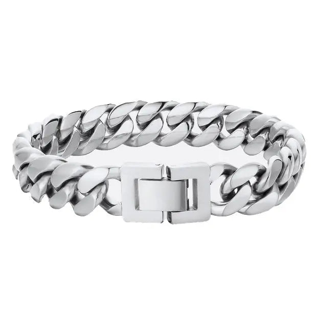 Miami Style 18K White Gold Bracelet - Foreign Jewels