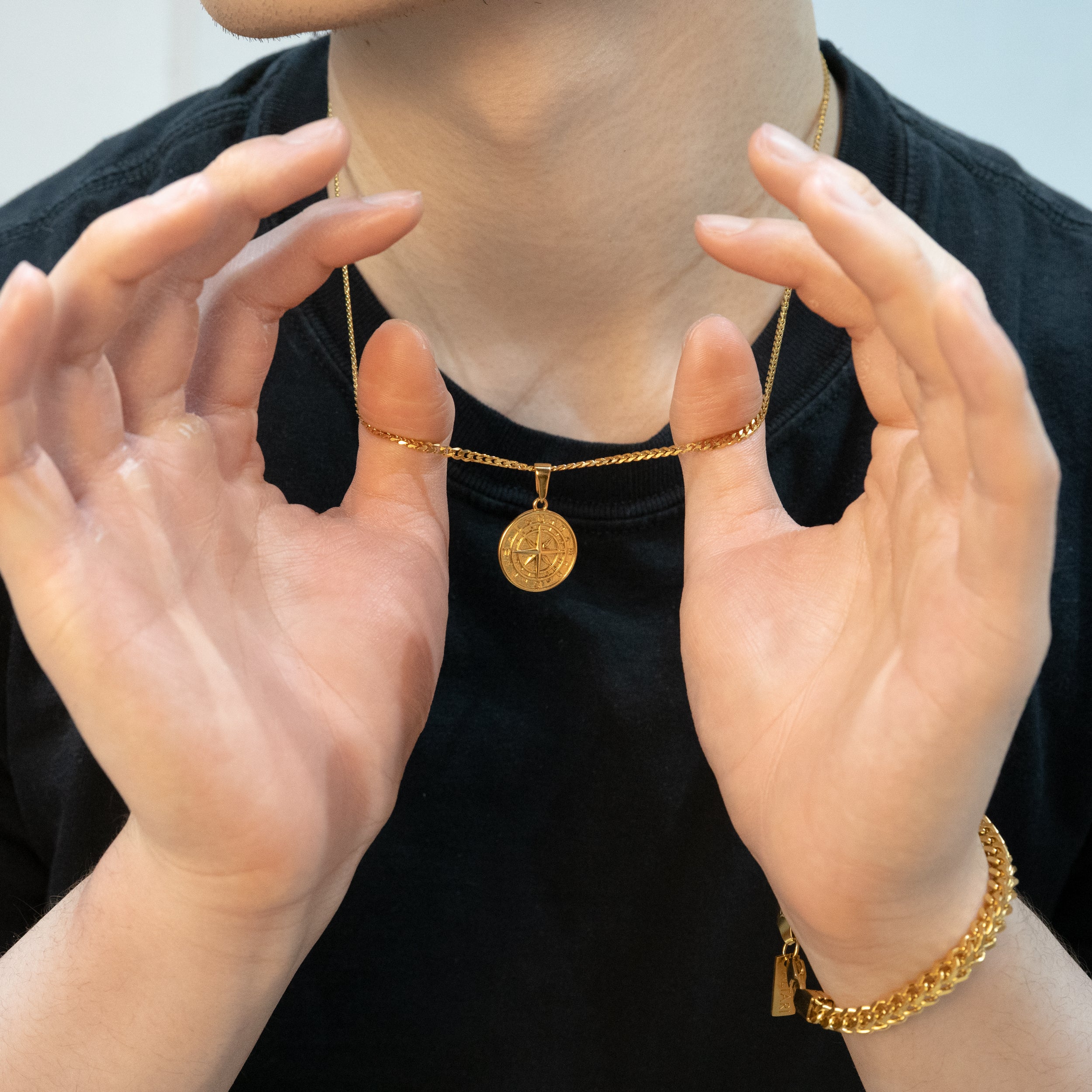 Gold Compass Pendant