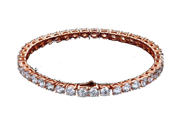 18 Karat Iced Out Tennis Style Bracelet - Foreign Jewels