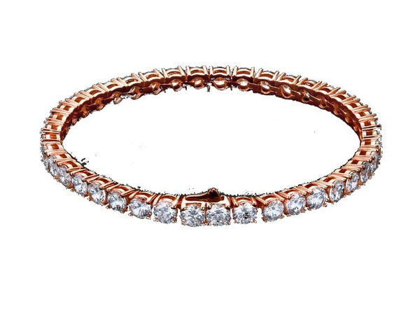 18 Karat Iced Out Tennis Style Bracelet - Foreign Jewels