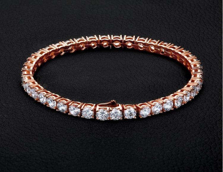18 Karat Iced Out Tennis Style Bracelet - Foreign Jewels
