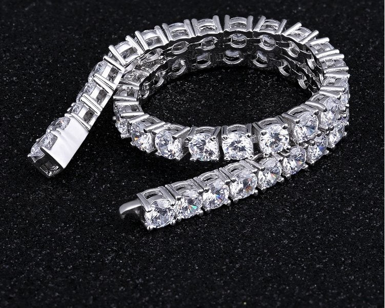 18 Karat Iced Out Tennis Style Bracelet - Foreign Jewels