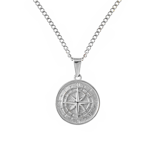 Silver Compass Pendant