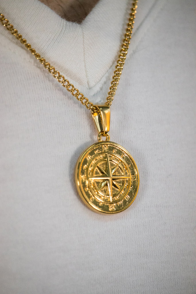 Gold Compass Pendant