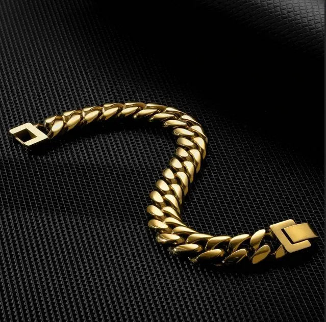 Miami Latch 18K Gold Bracelet - Foreign Jewels