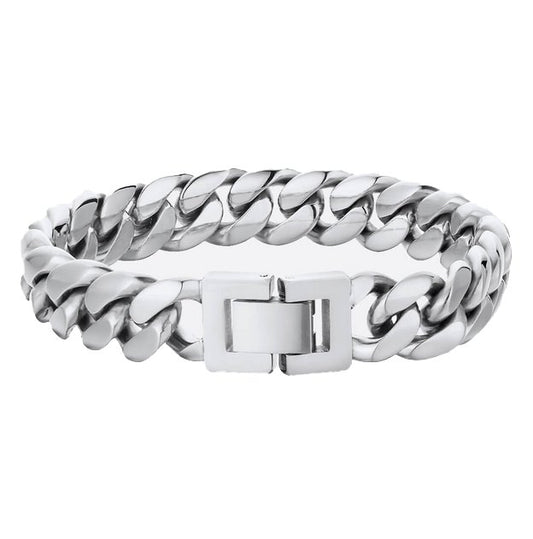 Miami Style 18K White Gold Bracelet - Foreign Jewels