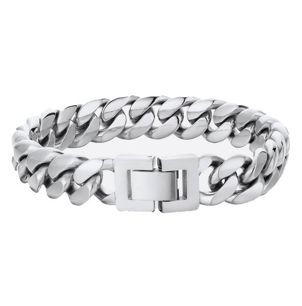 Miami Style 18K White Gold Bracelet - Foreign Jewels
