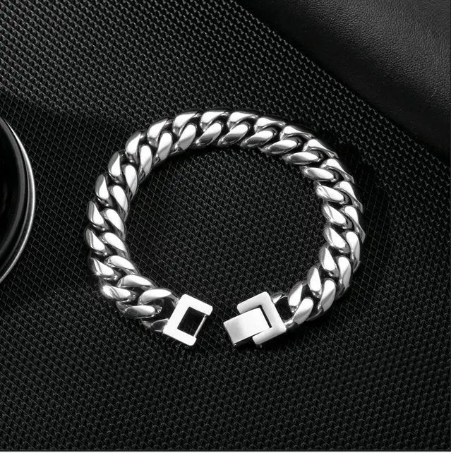 Miami Style 18K White Gold Bracelet - Foreign Jewels